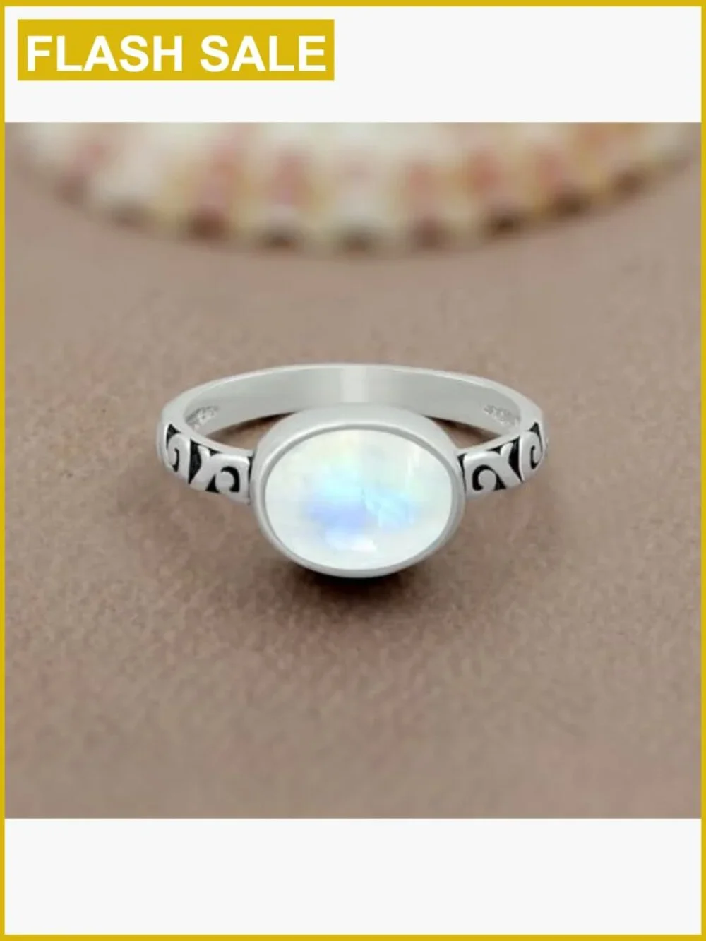 Oval Moonstone Statement Ring - 925 Silver Plated Handmade Jewelry Gift for